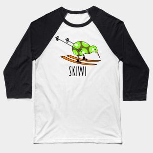 Funny kiwi as a skier Baseball T-Shirt